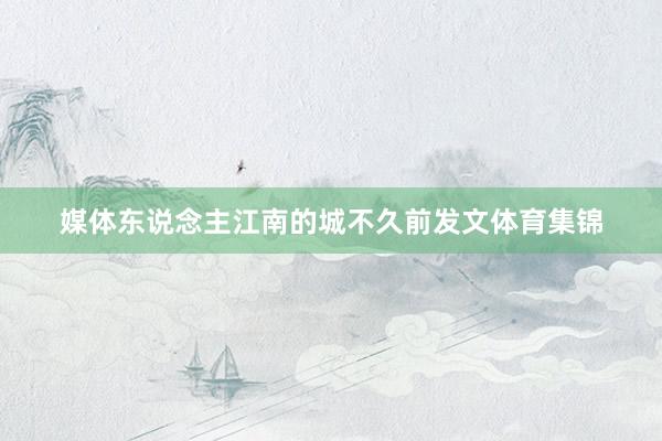 媒体东说念主江南的城不久前发文体育集锦
